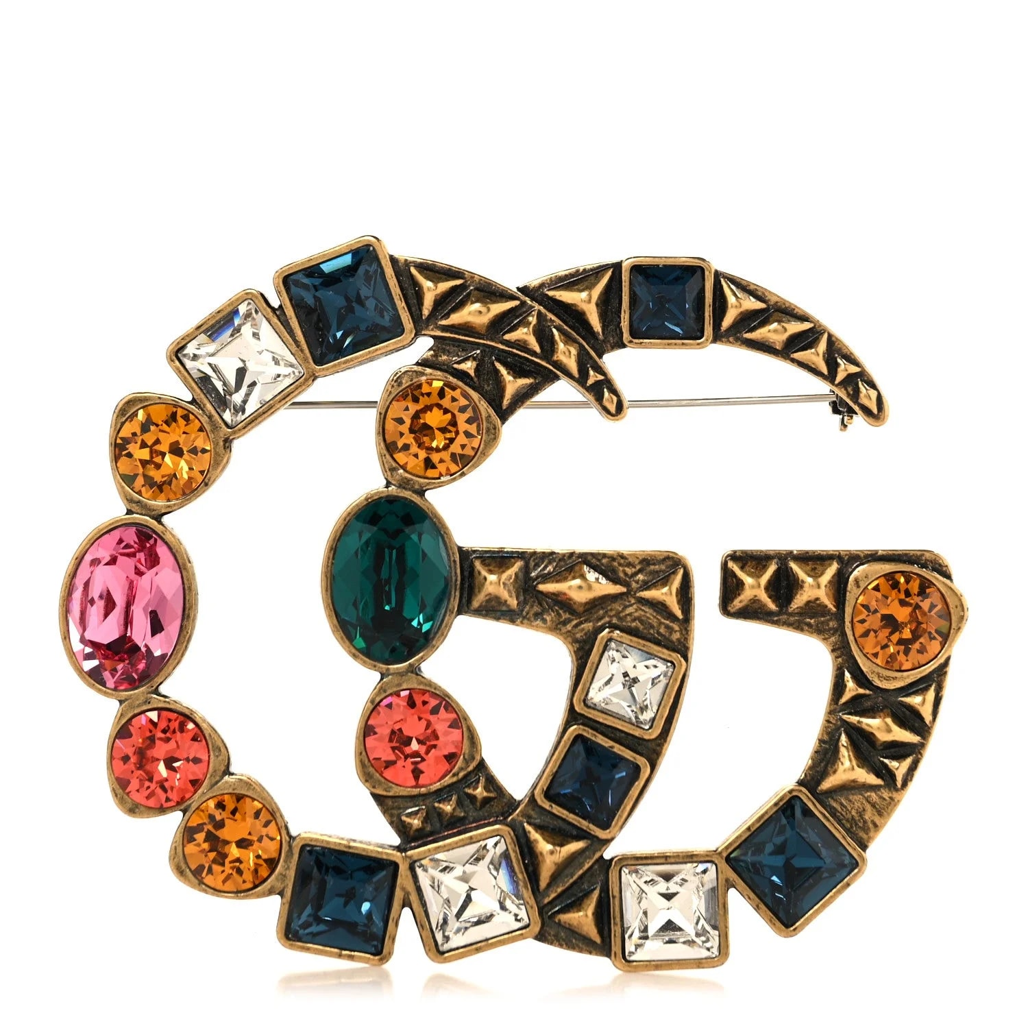Gucci — Metal Double G Brooch Aged — Accessory — resale
