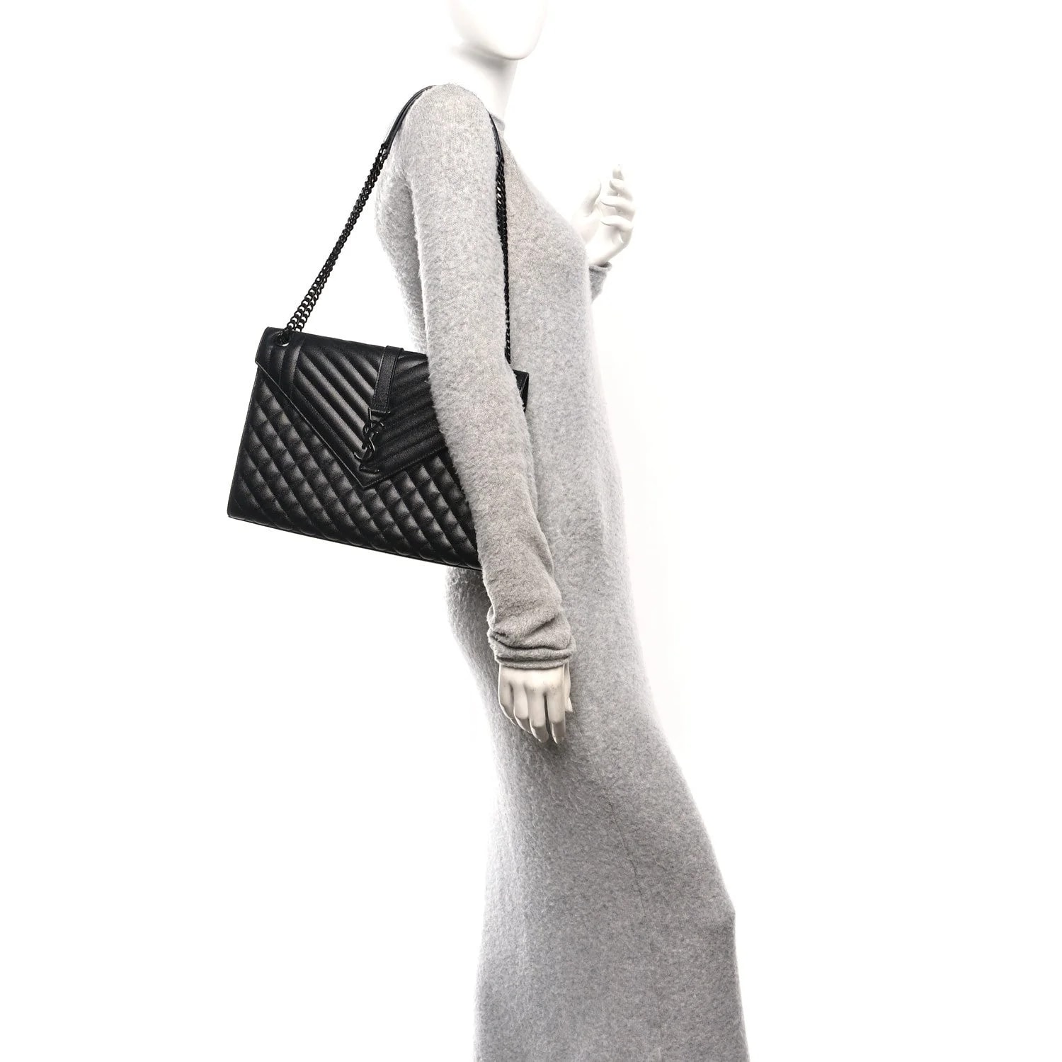 Grain de Poudre Textured Mixed Large Triquilt Monochrome Satchel 2