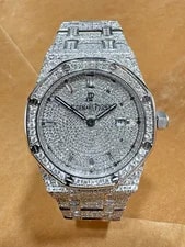 Audemars Piguet — Audemars Piguet Royal Oak 33MM Stainless Steel Diamonds Full Bracelet Iced — Watch — resale