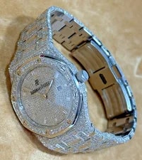 Audemars Piguet Royal Oak 33MM Stainless Steel Diamonds Full Bracelet Iced 4