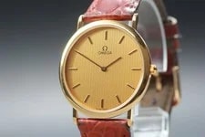1990s *N * Omega de Ville Cal.1378 Gold Dial Quartz Japan 2
