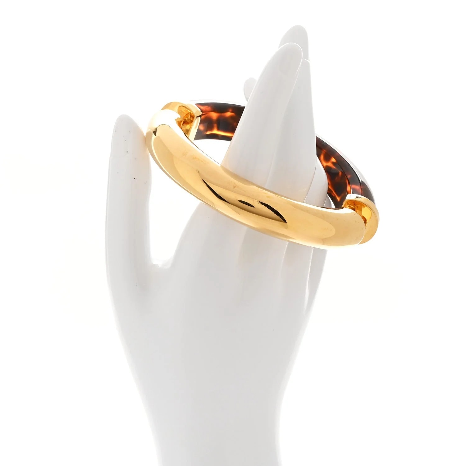 Resin Metal Split Hoop Bangle M Havana 2