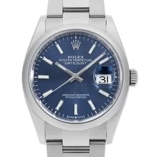 Rolex — Rolex Datejust 36 126200 Blue Bar 3 Rows Oyster Breath Random Number Second ... — Watch — resale