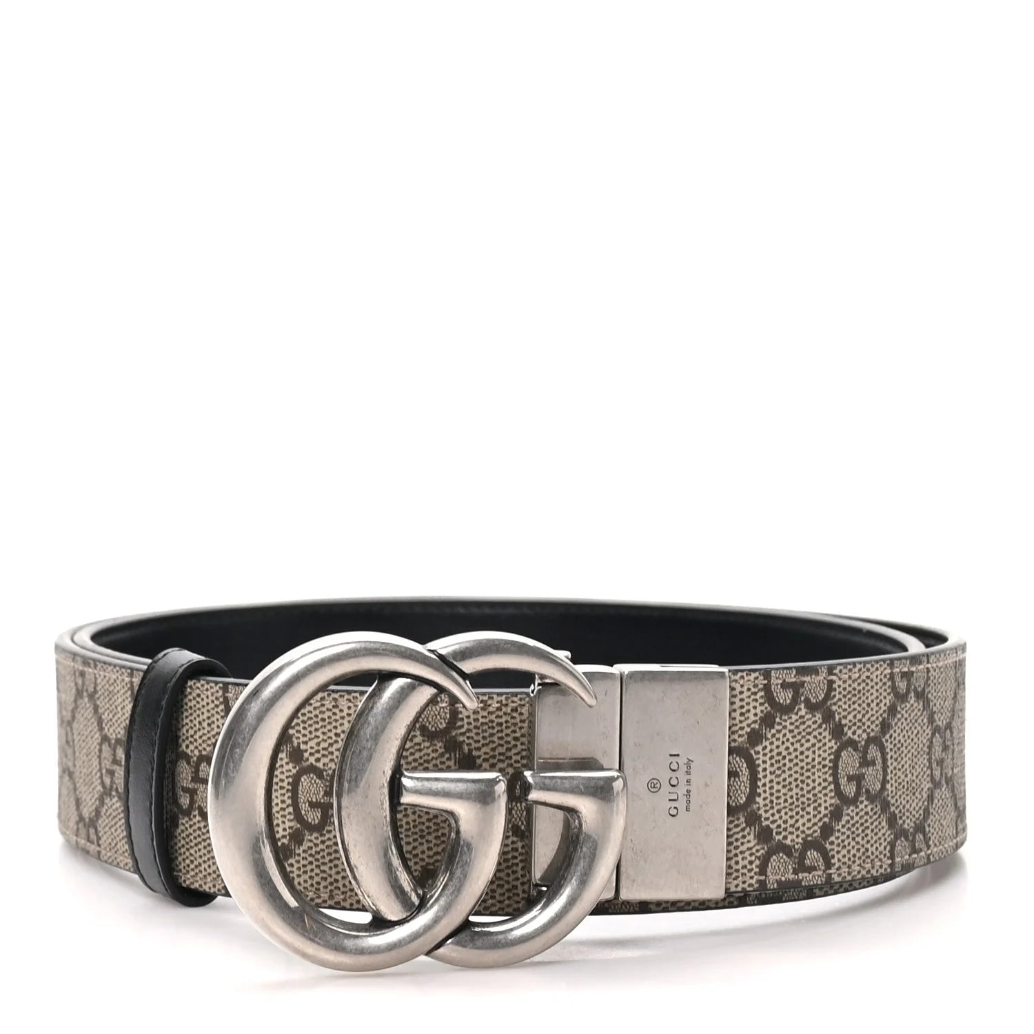 Gucci — Plutone Palladium Double G Reversible 37mm Belt 90 36 — Accessory — resale