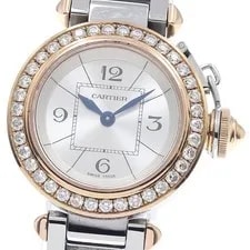 Cartier — Cartier Mispacha WJ124021 K18PG Diamond Bezel Silver Dial Quartz Ladies_923305 — Watch — resale