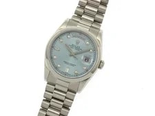 Rolex 118206A Day-Date 36Watches 10P Diamond Ice Blue Dial Platinum 【4... 2