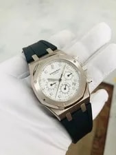Audemars Piguet Royal Oak Chronograph W/ Archives 18K White Gold Ref. 26022BC 2