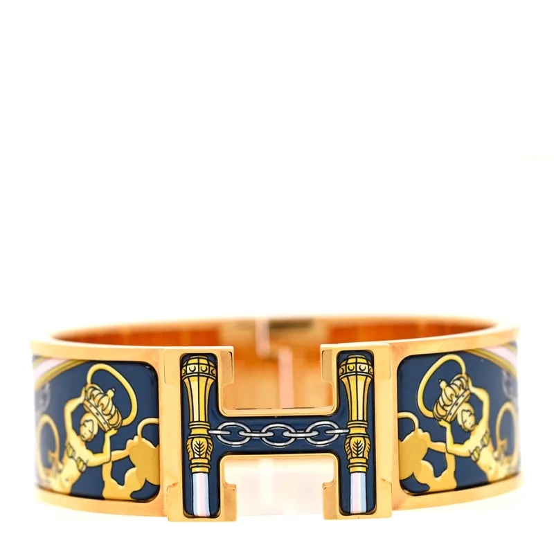 Hermès — Enamel Printed Wide Musee Clic Clac H Ecume — Jewelry — resale