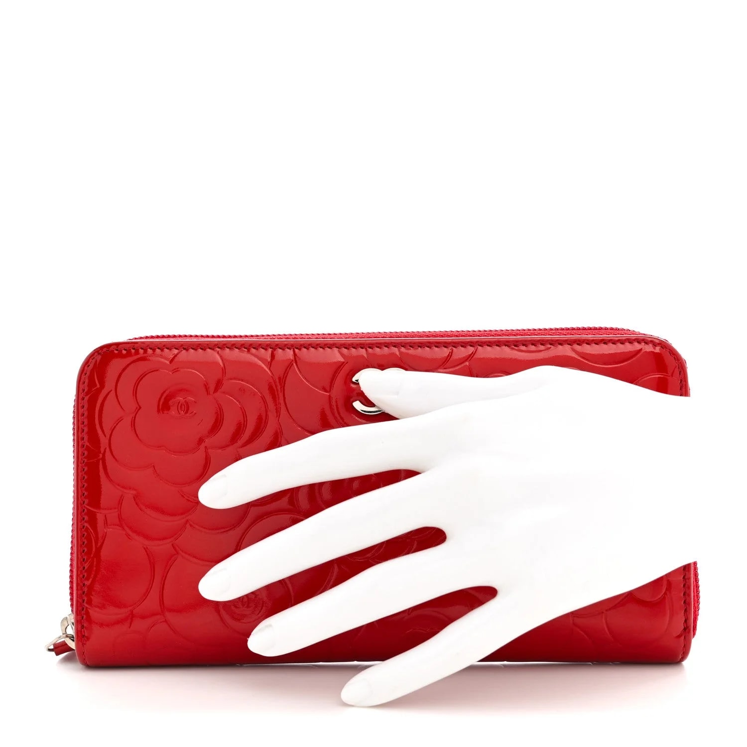 Camellia Embossed Large Gusset Zip Around Wallet 2