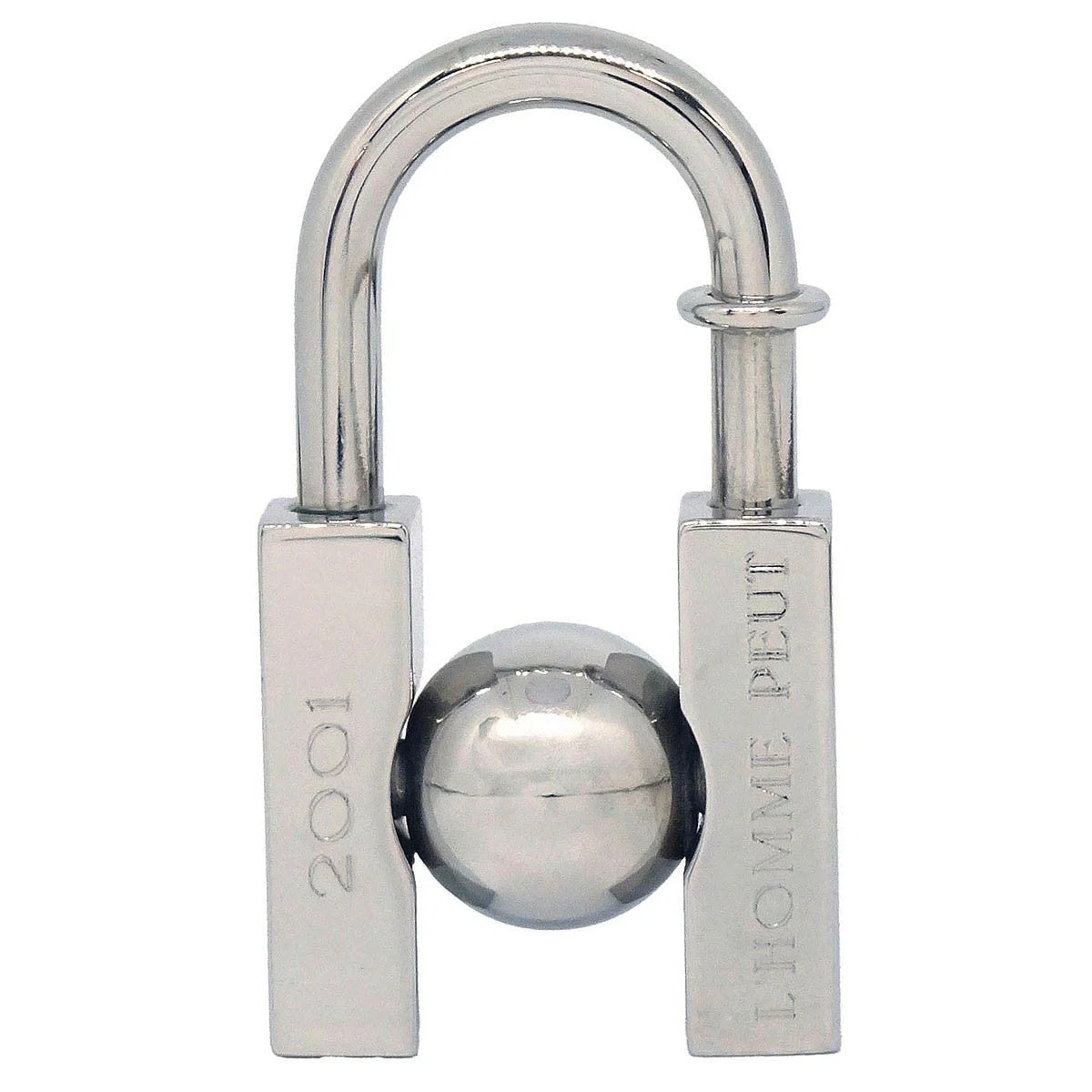 Hermès — Hermes Lhomme Peut Embellir la Terre Cadena Lock Charm Metal Silver_Plated Charms and Keychains Accessory — Accessory — resale