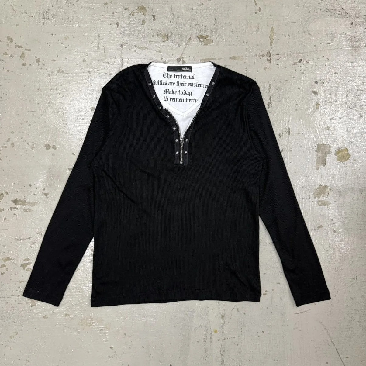 Mossimo Greg Lauren Style Gothic Poem Henley Longsleeve Tee — streetwear — resale