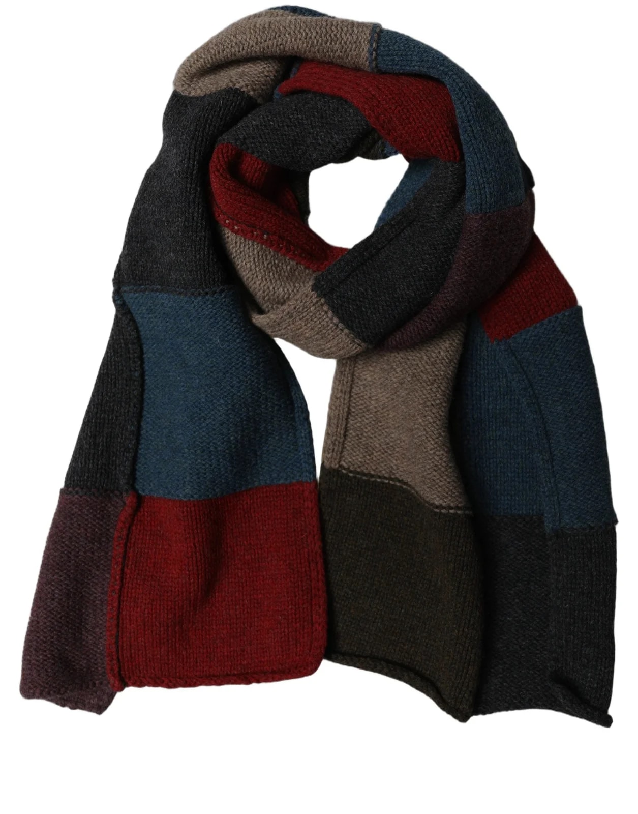 Dolce & Gabbana — Dolce & Gabbana Patchwork Knitted Foulard Scarf — Accessory — resale