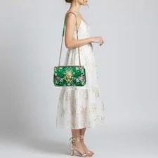 Gucci Floral Embroidered GG Marmont Flap Medium Matelasse 2