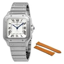 Cartier Santos Large Model Silvered Opaline Dial WSSA0018 4