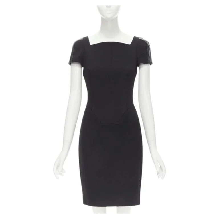 Donatella Versace, Versace — Versace Square Neckline Cap Sleeve Bodycon Seam Sheath Dress IT38 — Accessory — resale