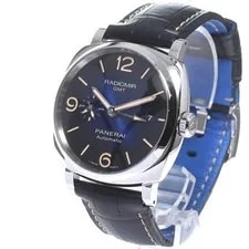 Panerai Radiomir 1940 3 Days PAM00945 45mm SS Blue Dial Leather Strap GMT #C033 2
