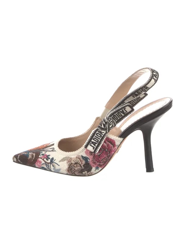 Dior — Floral Print Slingback — Designer Shoe — resale