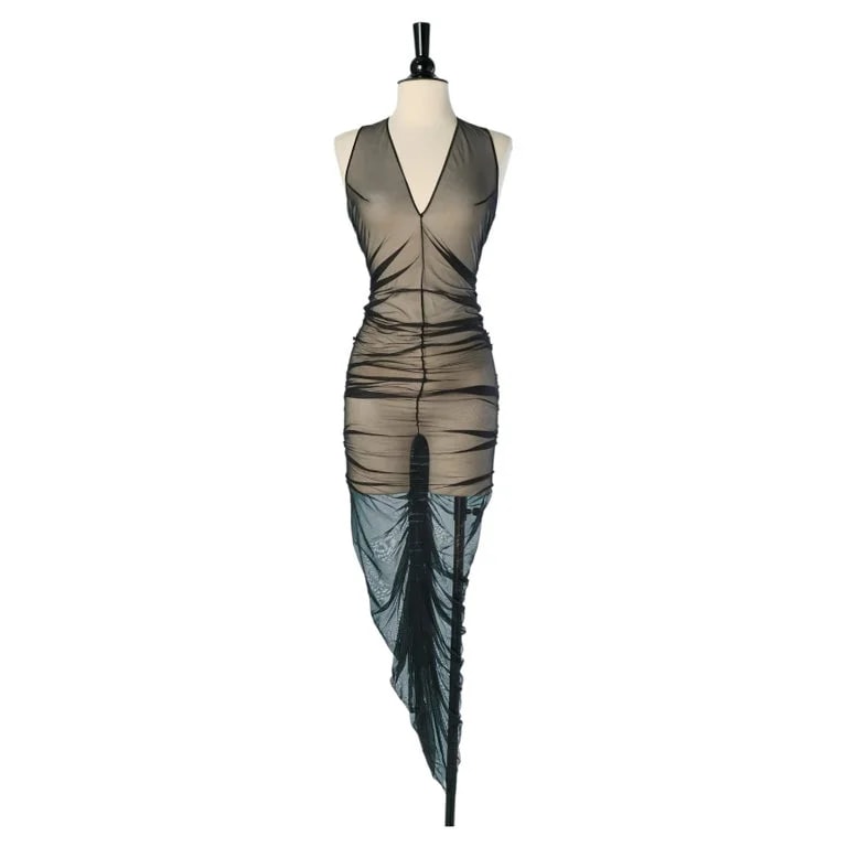Alexandre Vauthier — See-through Stretch Tulle Draped Dress Alexandre Vauthier Couture — Clothing — resale