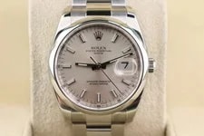 2011 Rolex Date 115200 Silver Dial SS Oyster With Papers 34mm 2