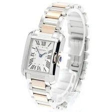 Cartier Tank Anglaze SM W5310036 PG2 Tone Silver Dial Quartz Watch_943418 2