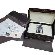 Patek Philippe Complications Annual Calendar Blue Baguette 5905P 001 Box Papers 2