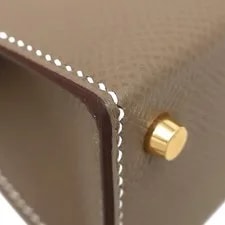 Hermes 2WAY Kelly 25 Outer Stitch Kle Metal Bran 4