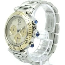 Cartier Pasha 38 Chronograph W31011H3 18K Gold SS Quartz Japanese JP 2