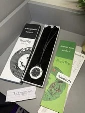 Swatch X AP Royal Pop Audemars Piguet Ocho Negro Hand Receipt Warranty Bag 4