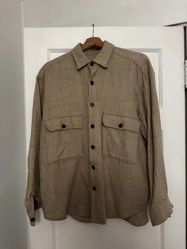 Evan Kinori Wool Big Shirt — Clothing — resale