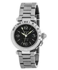 Cartier 35mm GMT Pasha C BIG Date #2550 #W31049M7 Black Globe Dial Automatic 2