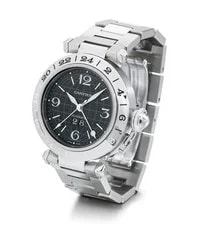 Cartier 35mm GMT Pasha C BIG Date #2550 #W31049M7 Black Globe Dial Automatic 3