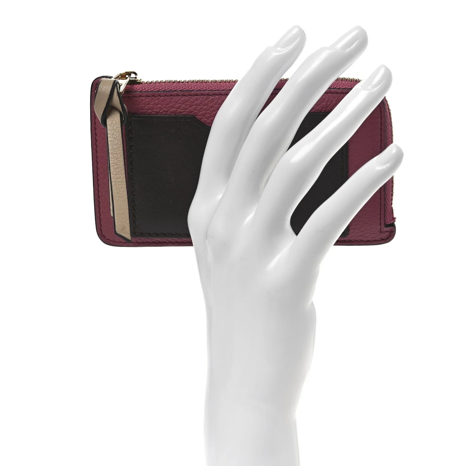 Soft Grained Coin Card Holder Plumrose 2