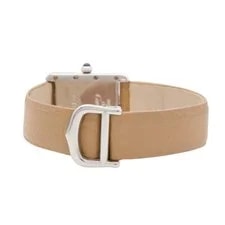 Cartier Must Tank SM Ivory Dial 925 Silver Leather Strap W1016230 3