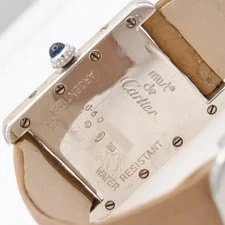 Cartier Must Tank SM Ivory Dial 925 Silver Leather Strap W1016230 4