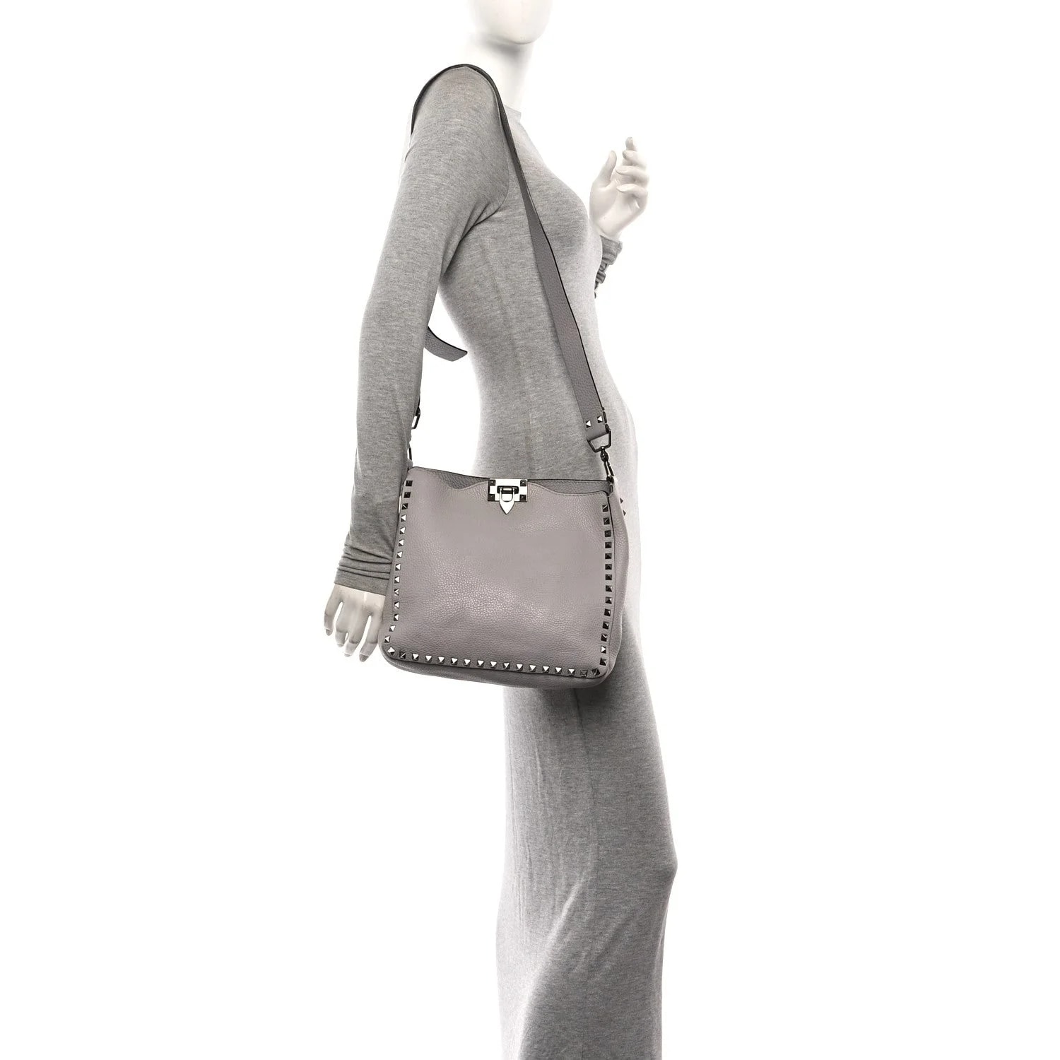 Pebbled Small Rockstud Flip-Lock Messenger 3