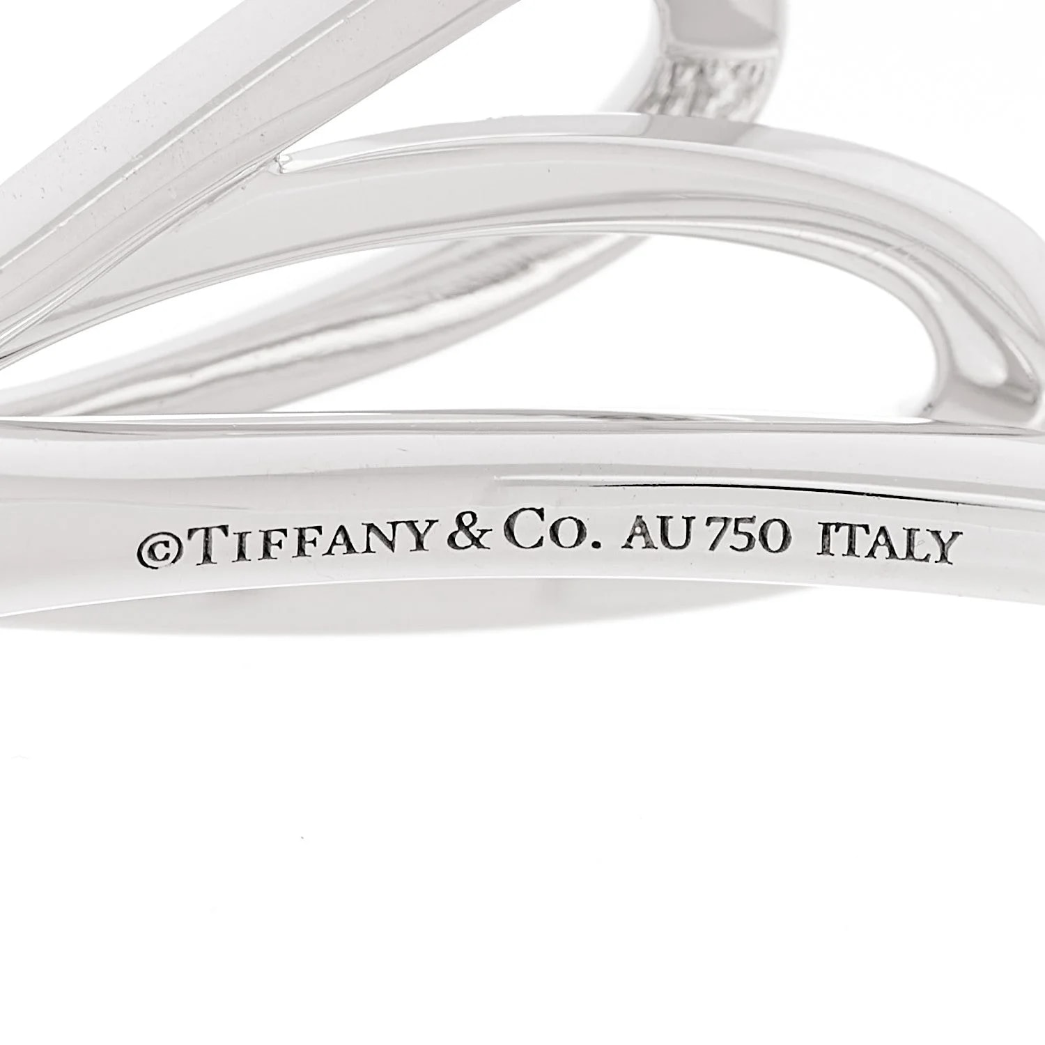 18K White Gold Medium Bow Cuff 4