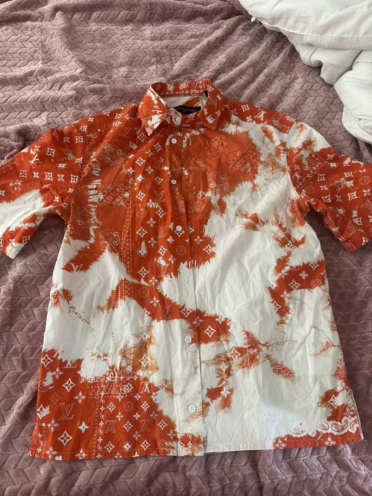 Louis Vuitton — Authentic Louis Vuitton Bandana Button‑Down Shirt — streetwear — resale