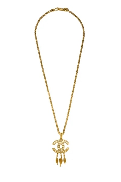 Chanel — 'CC' Fretwork Dangle — Jewelry — resale