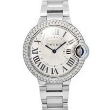 Cartier — Cartier Ballon Bleu W6920084 SS Diamond Bezel Silver Dial Quartz 33mm — Watch — resale