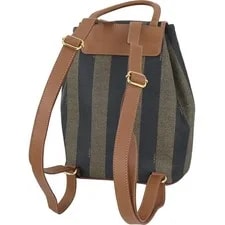 Auth Fendi Pecan Backpack Mini GHW 2