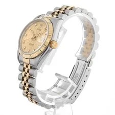 Rolex Datejust 10P Diamond 68273G Champagne Carving Computer S Number Second... 2