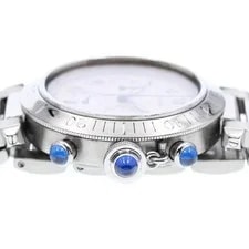 Cartier Pasha 38 W31018H3 Chronograph Date Silver Dial Quartz Watch_973600 3