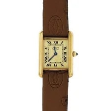 Authentic [Unserviced - Value Price] Cartier Must Tank SM Gold Plated 849182...