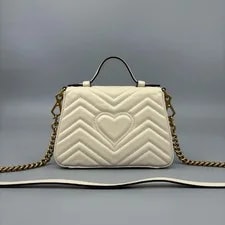 Gucci Chevron GG Marmont Mini Top Handle - Excellent #17DRMM0 4