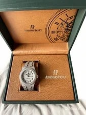 Audemars Piguet Royal Oak 34mm Diamond Bezel Auto Silver Dial Box Manual