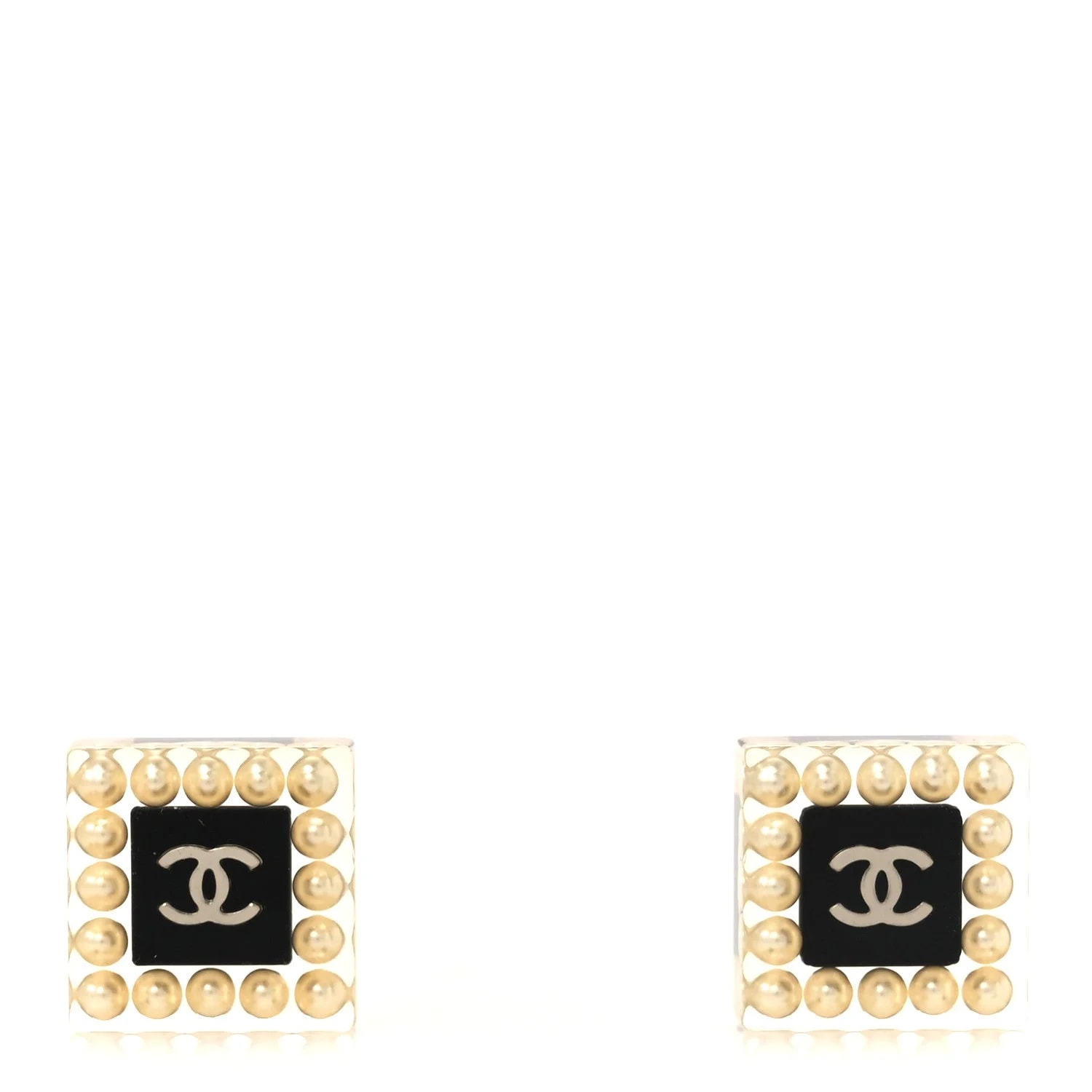 Chanel — Resin Square CC Transparent — Jewelry — resale
