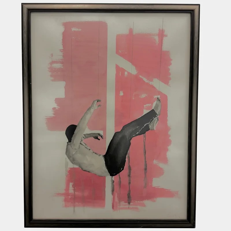 Framed Watercolor: Carlos Martin "Society 3" — decorative_object — resale