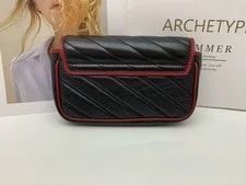 Gucci GG Marmont Mini Diagonal Quilt Trim 2