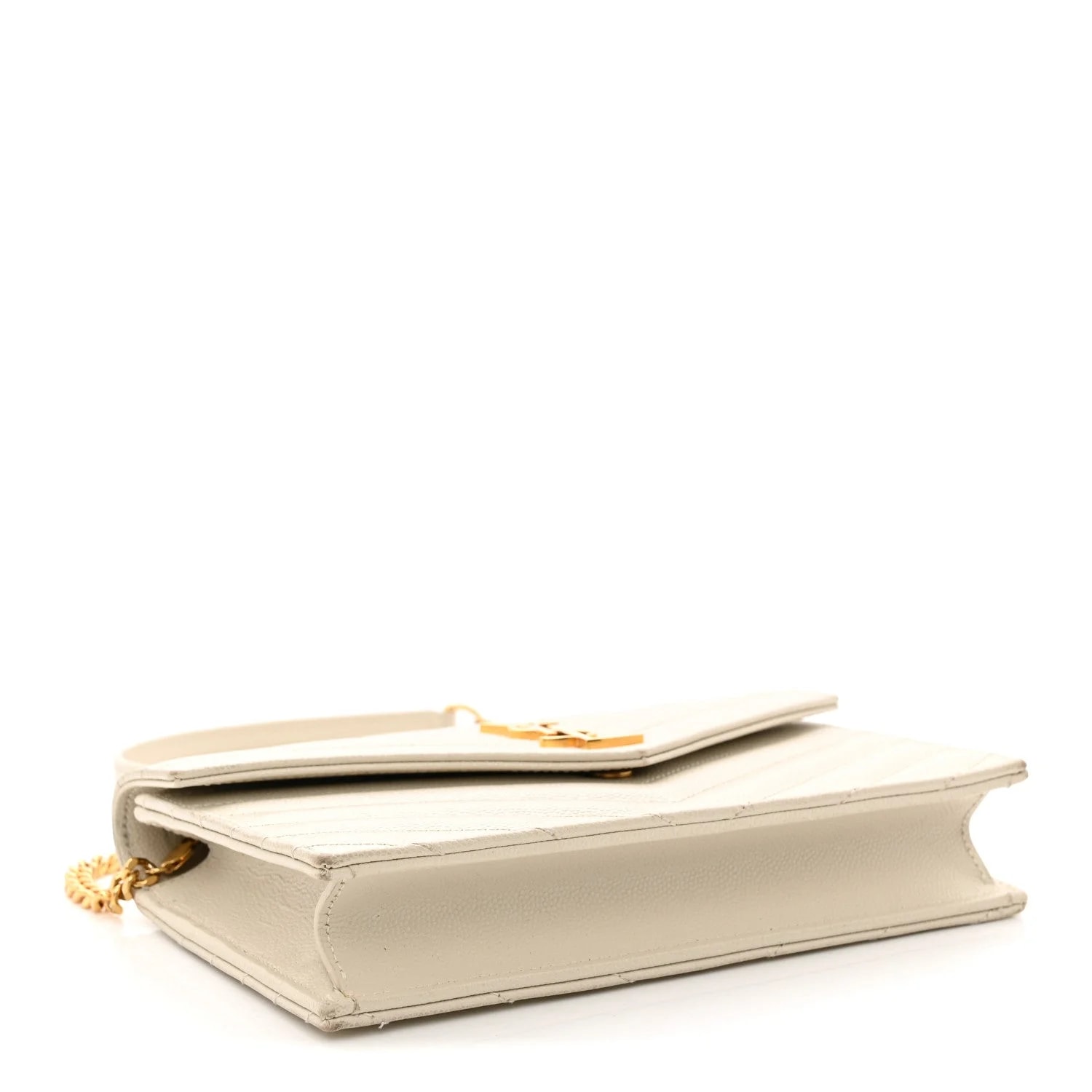 Grain de Poudre Chevron Envelope Chain Wallet Crema Soft 4