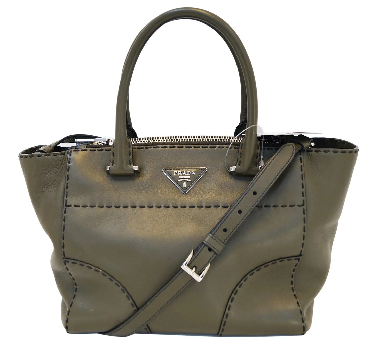 Prada — Prada City Medium Topstitched Twin-Pocket - Final Call — Handbag — resale
